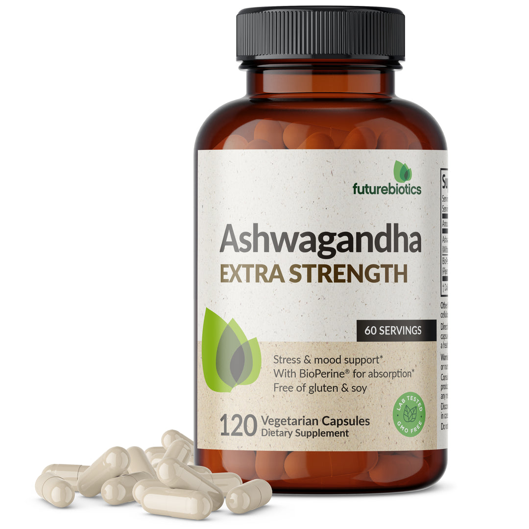 Futurebiotics Ashwagandha Capsules Extra Strength 3000mg - Stress Relief Formula, Natural Mood Support, Stress, Focus, and Energy Support Supplement, 120 Capsules